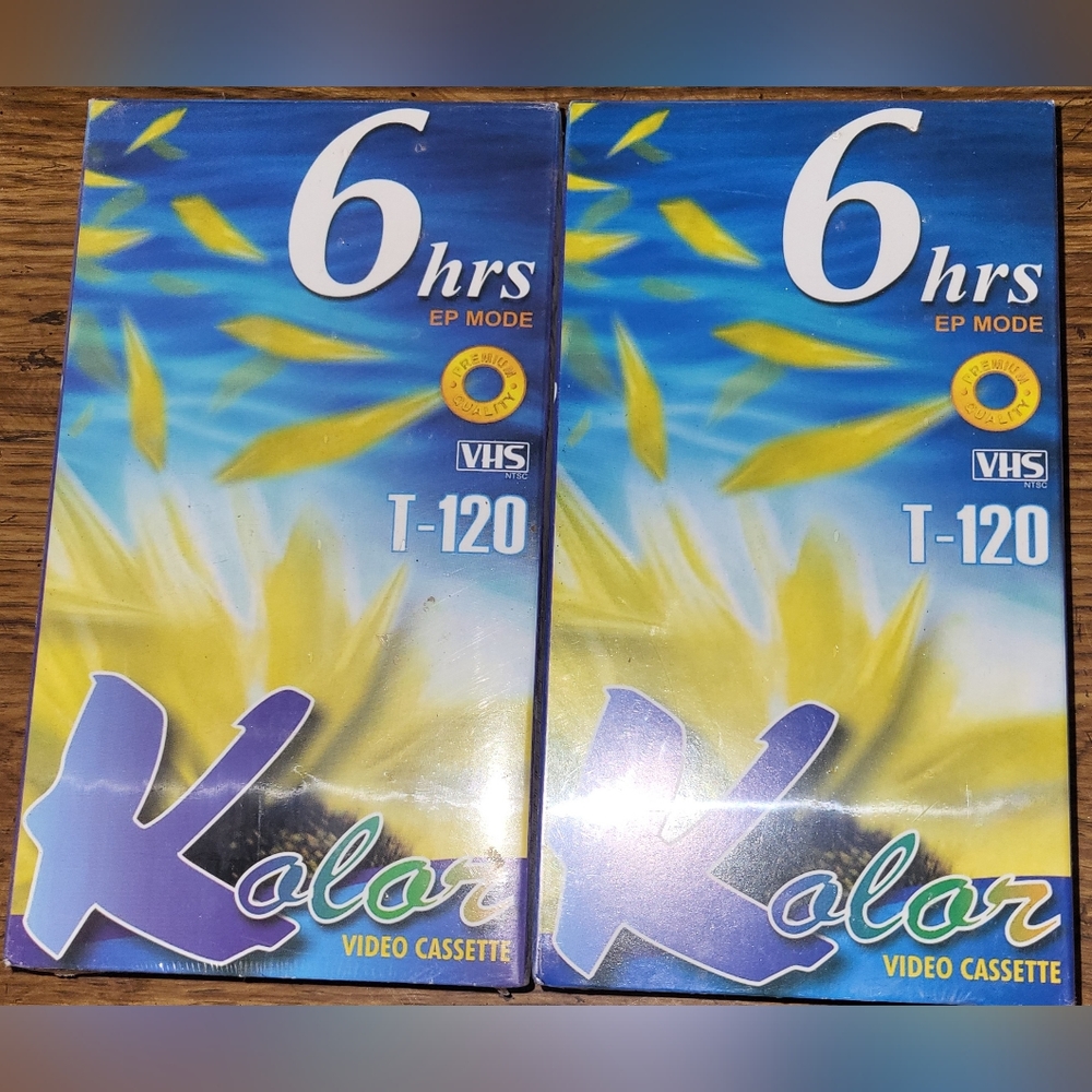 Set of blank VHS tapes
